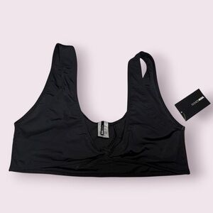 Fashion Nova Black Ibiza Mix and Match Tie Front Bikini Top 1X